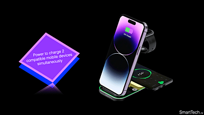 4in1 Adjustable wireless charger for iPhone 12,13,14/Pro/mini/Promax, AirPods Pro, Apple Watch with Light