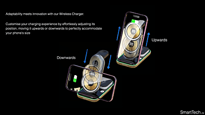 4in1 Adjustable wireless charger for iPhone 12,13,14/Pro/mini/Promax, AirPods Pro, Apple Watch with Light