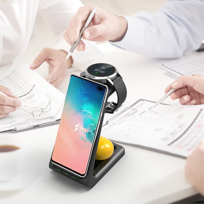 3 in 1 Fast wireless charging stand for iPhone, AirPods and Apple Watch 3 in 1 Fast wireless charging stand for iPhone, AirPods and Apple Watch