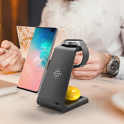 3 in 1 Fast wireless charging stand for iPhone, AirPods and Apple Watch 3 in 1 Fast wireless charging stand for iPhone, AirPods and Apple Watch