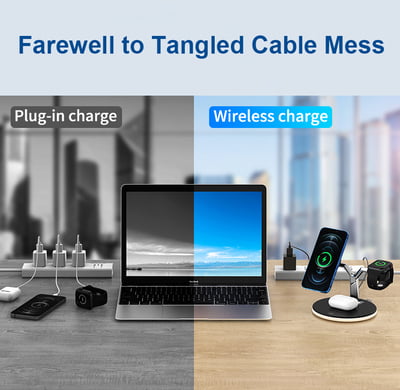 3 in 1 Magnetic wireless charger with Light for iPhone 12/pro/mini/promax, AirPods and Apple Watch 3 in 1 Magnetic wireless charger with Light for iPhone 12/pro/mini/promax, AirPods and Apple Watch
