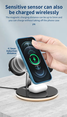 3 in 1 Magnetic wireless charger with Light for iPhone 12/pro/mini/promax, AirPods and Apple Watch 3 in 1 Magnetic wireless charger with Light for iPhone 12/pro/mini/promax, AirPods and Apple Watch