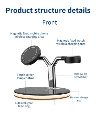 3 in 1 Magnetic wireless charger with Light for iPhone 12/pro/mini/promax, AirPods and Apple Watch 3 in 1 Magnetic wireless charger with Light for iPhone 12/pro/mini/promax, AirPods and Apple Watch