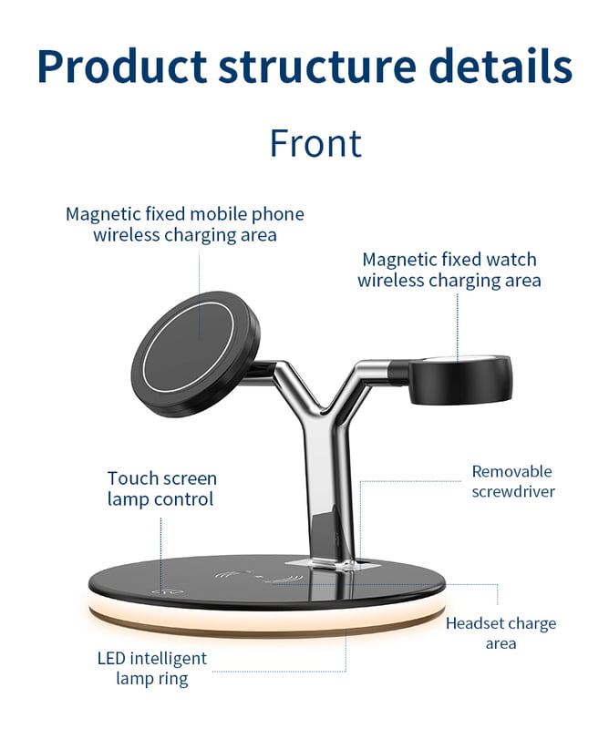 3 in 1 Magnetic wireless charger with Light for iPhone 12/pro/mini/promax, AirPods and Apple Watch 3 in 1 Magnetic wireless charger with Light for iPhone 12/pro/mini/promax, AirPods and Apple Watch