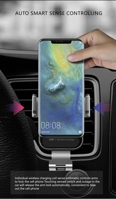 Fast wireless car charger for mobiles with sensor to open and close Fast wireless car charger for mobiles with sensor to open and close