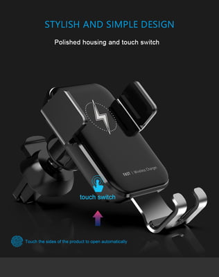 Fast wireless car charger for mobiles with sensor to open and close Fast wireless car charger for mobiles with sensor to open and close