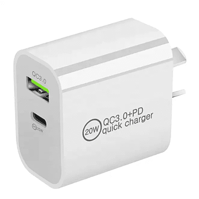 Fast charge wall Adapter with USB A and C